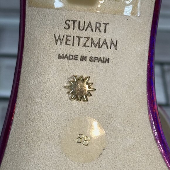 Stuart Weitzman Women's Pink Nudistcurve Ankle Strap Stiletto Sandals Size 8-NEW - Picture 8 of 8